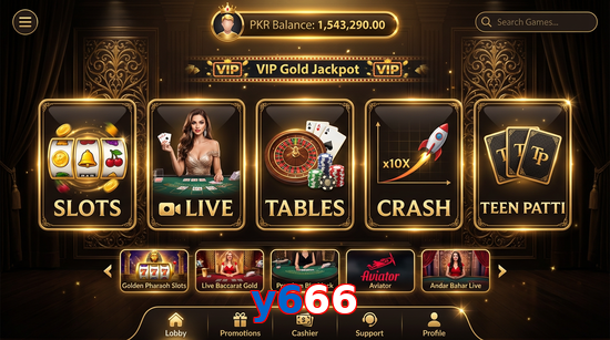 Main screen of Y666 casino page for PK players